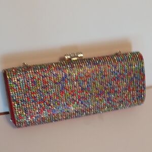 Vintage Colorful Glitter Clutch